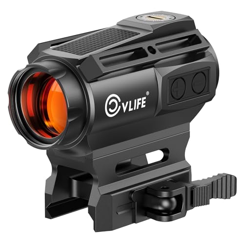 Image of CVLIFE EagleFeather X Solar Multi-Reticle Red Dot Sight for Rifle,1x20mm 2MOA Dot 40MOA Circle Motion Awake Solar Optics with Quick Detach Mount Flip Up Covers,IPX7 Waterproof Fogproof