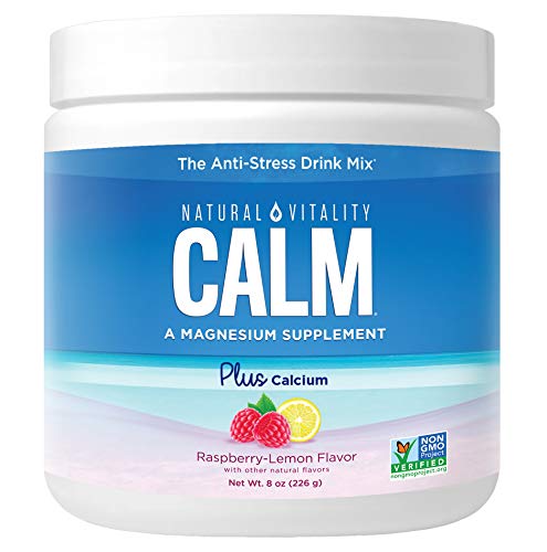 Natural Vitality Calm Plus Calcium, Magnesium Citrate Supplement Powder, Anti-Stress Drink Mix, Raspberry Lemon, 8 Ounces