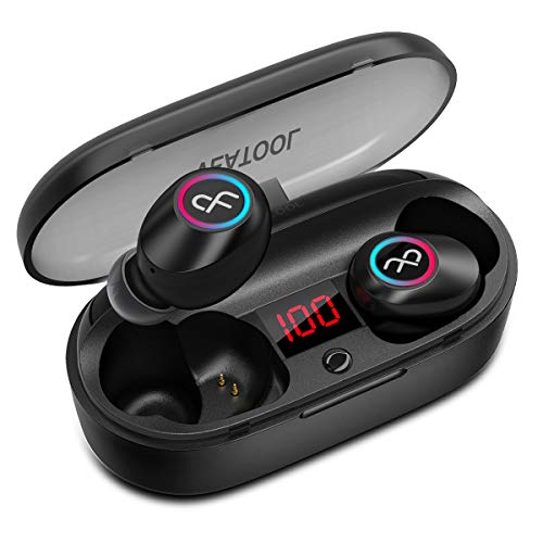 VEATOOL True Wireless Earbuds Bluetooth Headphones 5.0 Volume Control in Ear Earphones Stereo Sound Ear Buds with Mic and Charging Case for Running