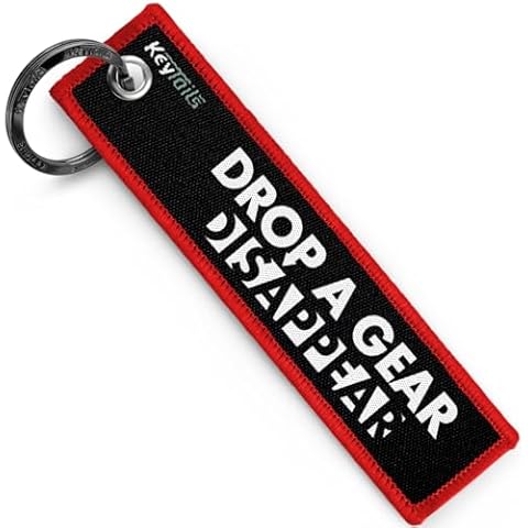 KEYTAILS Keychains, Premium Quality Key Tag for Motorcycle, Car, Scooter, ATV, UTV [Drop A Gear & Disappear] Cover
