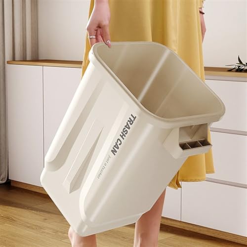 Papelera de baño con mango resistente y diseño moderno de plástico de 32L 7
