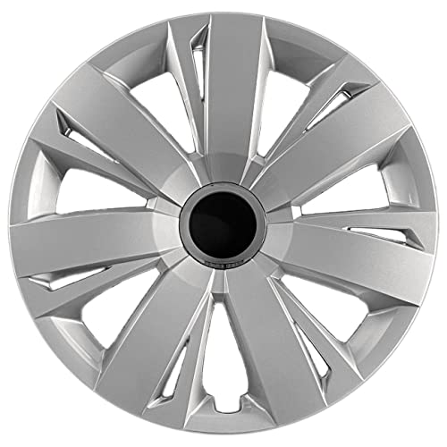 Hubcaps.com - Premium Quality Silver Hubcaps/Wheel Covers Fits 2011-2018 Volkswagen Jetta 16 Inch Wheels, Heavy Duty Construction (Set Of 4) #TOP1