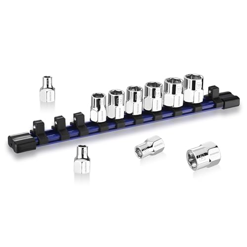 WORKPRO ソケットセット 六角ソケットセット 差込角9.5mm（3/8”） 10点組 7 8 10 11 12 13 14 15 16 17mm仕様 収納ホルダー付 整備用 メンテナンス用 自動車 バイク