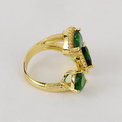 Fashion Statement Adjustable Ring for Women - Gold Plated Teardrop CZ Cubic Zirconia Crystal Cluster Floral Flower Butterfly Lucky Decor Expandable Open Rings Wedding Bridal Costume Jewelry Party3