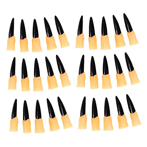 HONMEET 30pcs Halloween Costume Zombie Fingers Realistic Nails Covers Mannequin Hand Nail Covers