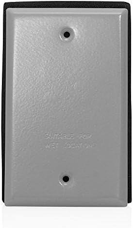 Leviton WM1B-GY Weatherproof Blank Cover, 1-Gang
