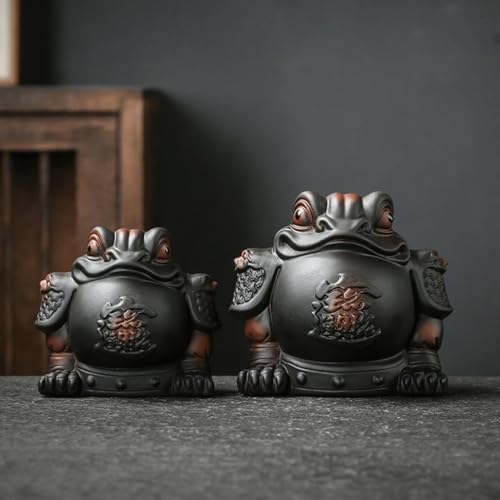 Animal de Compagnie thé Crapaud Doré en Sable Violet ENGENDER d'Art Chinois - 6