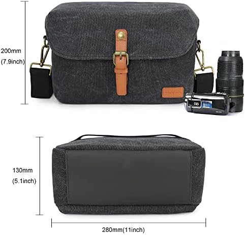 Baxxtar Louis II Canvas SLR DSLR Camera Case Medium Size with Rain Cover