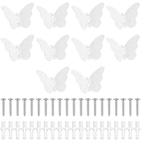 kebitedamai 10 Pcs White Coat Hooks for Wall Hooks for Hanging Coats, Heavy Duty Metal Butterfly Door Hooks Hangers Wall Mounted, Bathroom Hooks for Hanging Clothes Backpack Towel Hat Hooks(White)