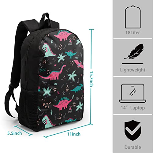 Harooni Cute Dinosaur Backpack For Kids Colorful Dinosaur School Book Bag For Girls Boys Toddler Waterproof Student Animal Black Backpack (Pink Dinosaur) #TOP1