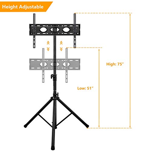 image for 5Rcom TV Stand Folding Tripod Floor Portable TV Stand Height Adjustabl