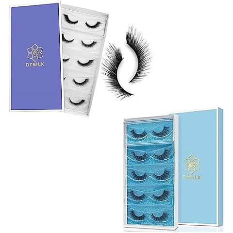 DYSILK Eyelashes Natural Wispy Eye Lashes Lash Extension Kit for Beginners 5 Pairs Pack Cover