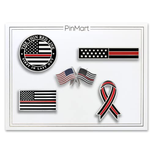 Image of PinMart's Thin Red Lapel Pin