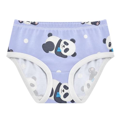 Cartoon Pandas White Spots Purple Panties for Girl Girls Underwear Toddler Cotton Cartoon Briefs Underpants 2t