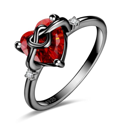 925 Sterling Silver Heart Knot Ring with Blue Gemstone Center & Diamond Accents in Sterling Silver Women Daughters or her Jewelry Gifts （aLL）