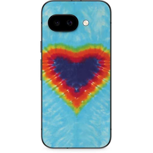 Skinit Decal Phone Skin Compatible with Google Pixel 9a - Officially Licensed Liquid Blue Tie Dye Heart Design