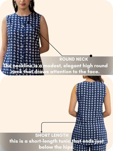 Image of Leriya Fashion Women's Rayon Kurta Sets| Co ord Set for Women Stylish | Sleeveless Printed Kurtis | Dress | Comfortable Outfit for Office Look | Daily Summer Travel & Festive Dress