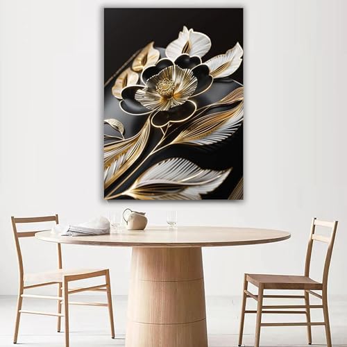 Poster fleurs impression sur toile 70x100cm sans cadre pour salon - 4
