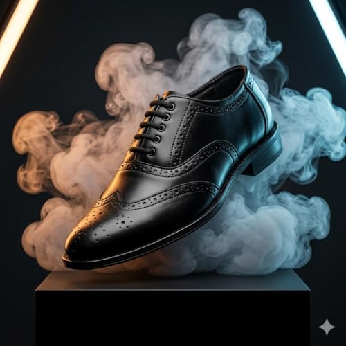 Image of Leatherful Genuine Leather Brogue Shoes for Men | TPR Sole & Nappa Leather Lining | Classic Dress Footwear New