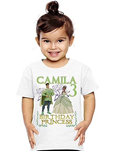 Party Shop Customizable Shirts for a Princess, Frog Themed Birthday. Add Any Name and Age. Family Matching Shirts. White2