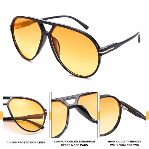 Aviator Sunglasses for Women Men Retro Oversized Classic 70s Vintage Trendy Square Aviators Sun Glasses3