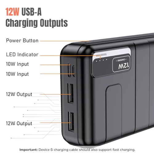 pTron Newly Launched Dynamo Nitro 10000mAh 12W Power Bank, Dual USB Charging Ports, 2 Input Ports Type-C & Micro USB, Made in India, Multiple Layers of Protection & BIS Certified (Black) 4 41poptcsjBL