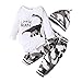 U-Sinmule Ensemble de Costume Gentleman Pour Bébé Garçons lettre imprimé barboteuse + pantalon + chapeau Ensemble Enfant Mariage Baptême, Dinosaure, 3-6 mois