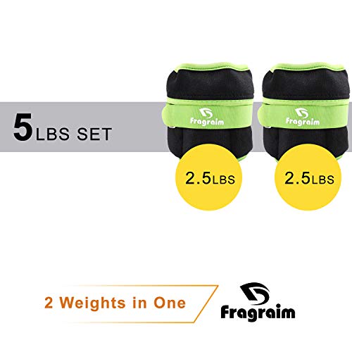 Adjustable Ankle Weights 1-5 Lbs Pair With Removable Weight For Jogging, Gymnastics, Aerobics, Physical Therapy, Resistance Training|Each 0.5-2.5 Lbs, Total 5Lbs, Green #TOP1