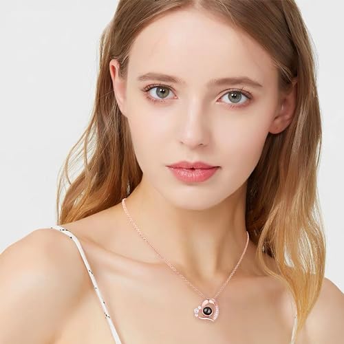 Personalized Picture Necklace Projection Necklace with Photo Inside - Custom Photo Pendant Necklace - 18K Real Gold Plating-Mothers Day Gifts for Mom Wife Valentines Love Memorial Gifts for Anniversary2