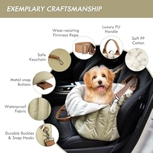 ClevaHome Small Dog Car Seat & Travel Carrier & Pet Bed, Non-Slip Booster Seat for Dogs up to 10lbs, Fashionable Pet Carrier Bag for Indoor and Outdoor ClevaHome Small Dog Car Seat Travel Carrier Pet Bed Non Slip Booster Seat for Dogs up to 10lbs Fashionable Pet Carrier Bag for Indoor and Outdoor