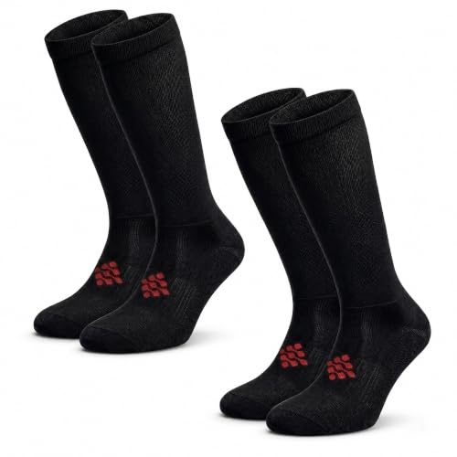 Image of True Energy Knee High Compression Socks for Women, Circulation Support Socks for Recovery & Travel, 2 Pairs