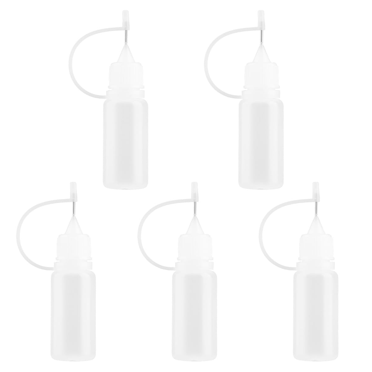 GroveEss 5PCS Needle Tip Glue Bottle,10ml Precision Tip Applicator Bottles,Needle Bottle Applicators Liquid Dropper Filling Bottles for DIY Quilling Craft Small Gluing Projects