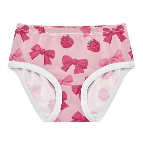 Wusikd Pink Bows Strawberry Girls' Underwear Cotton Girls Briefs Soft Toddler Underwear 2T