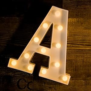Foaky LED Letter Lights Sign 26 Alphabet Light Up Letters Sign for Night Light Wedding Birthday Party Battery Powered…