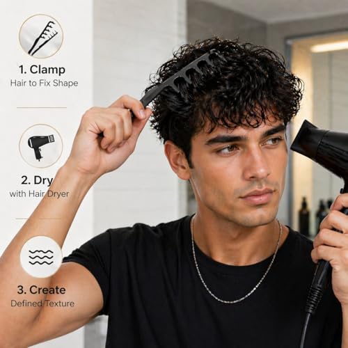 Peine Omnizo Texture para Hombre y Mujer, Dientes Anchos miniatura 3