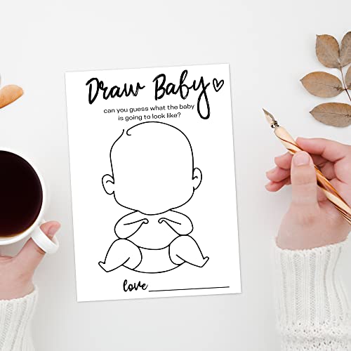 Draw Baby Shower Game, Gender Reveal Party Games Activities Supplies, 30 Game Cards Included - Can You Guess What The Baby Is Going To Look Like, Baby Boys -03 #TOP2