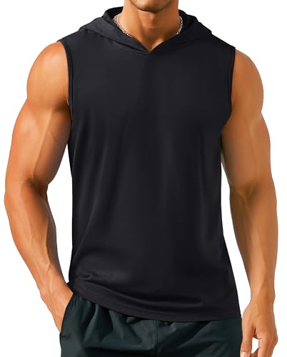 TACVASEN Mens Hoodies Sleeveless T-Shirts Cotton Tank Top Muscle Tee Lightweight Summer Shirt