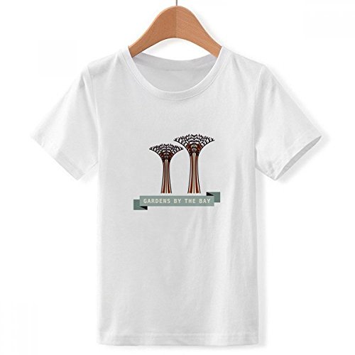 T-Shirt Singapour Gardens by The Bay Blanc Col Rond Multicolore Garçon M