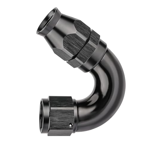 EVIL ENERGY 12AN 150 Degree PTFE One Piece Full Flow End Hose Fitting Aluminum Black