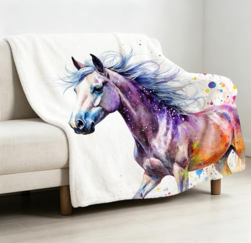 Couverture polaire cheval grand format pour cocooning au salon - 3