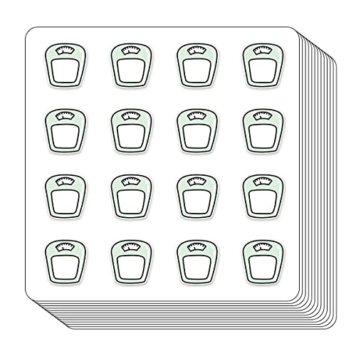Weight Tracking Scale Planner Stickers, 0.5 inch Scrapbooking Arts Calendar Kids Crafting 208-Pack