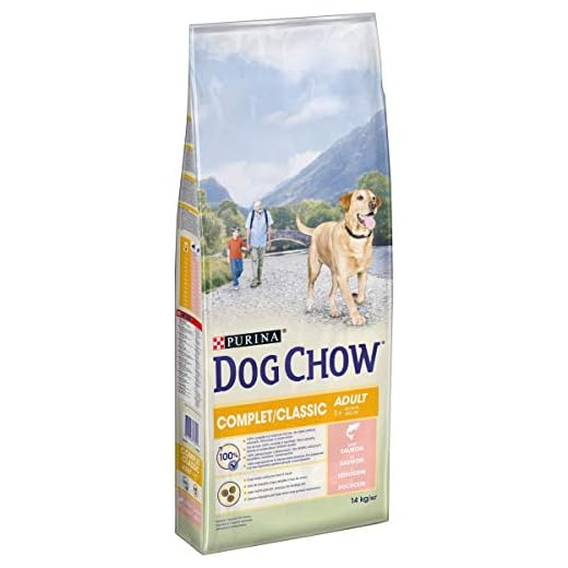 DOG CHOW | Aliment Complet | Chien Adulte | Croquettes au Saumon | 14 kg