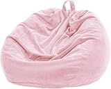 Nobildonna Bean Bag Chair Cover (No Filler) for Kids and Adults,Beanbag Stuffed Animal Storage Without Filling Plush Toys Holder and Organizer Soft Premium Corduroy 200L (Pink)