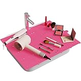 Johamoo Bathroom Sink Cover for Counter Space, Sink Topper Foldable Sink Cover, Silicone Makeup Organizer Mat Space Saver, Small Bathroom & Rv Camper Travel Must Haves Accessories, Pink