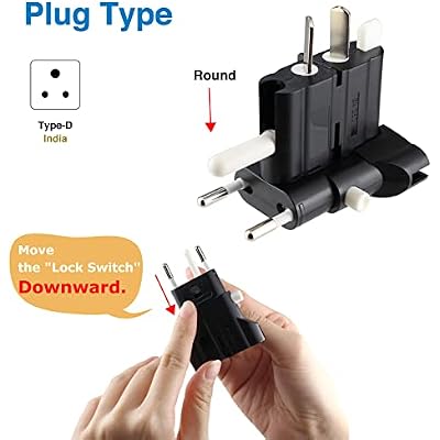 ROAD WARRIOR Universal Travel Plug Adapter Europe/UK/Australia/USA/India/China Compact Does Not Convert Voltage RW101BK Black