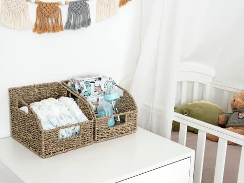 Storageworks 17 Storage Baskets For Organizing, Wicker Baskets With Built-In Handles, Handwoven Wicker Storage Baskets, Seagrass Wicker Baskets thumb #6