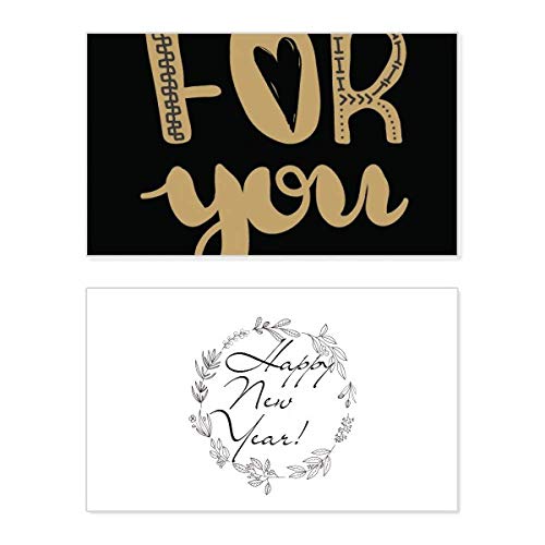 Tarjeta de felicitación de Año Nuevo en color dorado con elegante dedicatoria "For You"