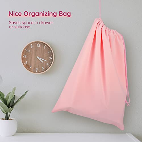 Bolsa grande de terciopelo rosa Segbeauty para proteger piezas delicadas 5
