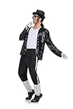 BAURGHOP Mens Dance Star Costume for Men 80s 90s Pop Stage Outfits for Halloween Cosplay Party (Large)