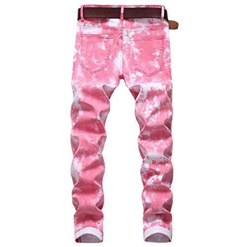 DANT BULUN Men's Fashion Casual Printed Jeans Stretch Skinny Denim Jogger Pants2